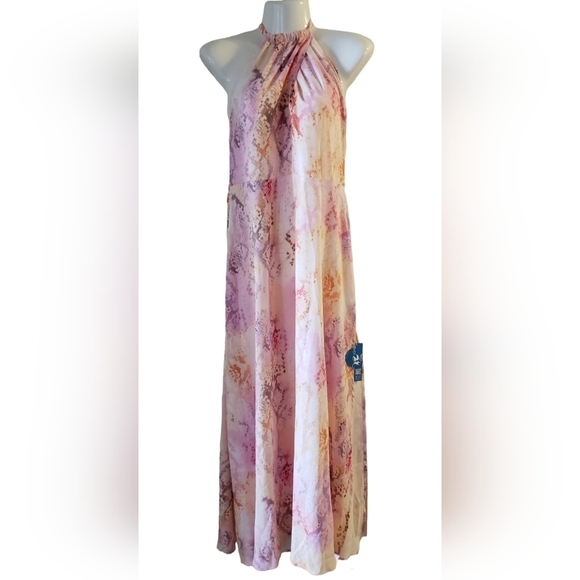 NWT Cupshe Pink Purple Yellow Halter Summer Beach Maxi Dress Size Large - Picture 2 of 7